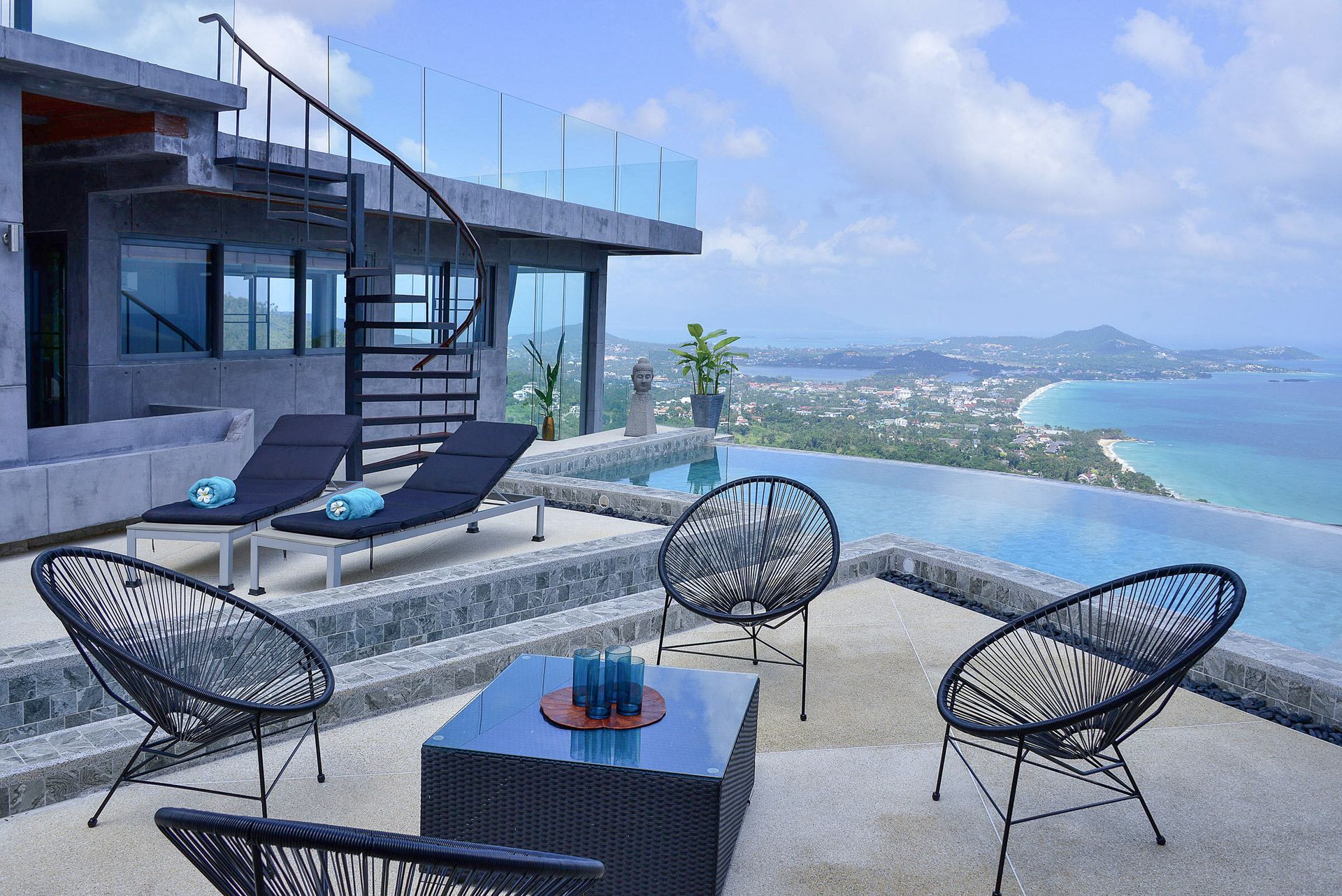 Paradise Villa Elysium — Villa exterior with infinity pool — Chaweng Noi, Koh Samui